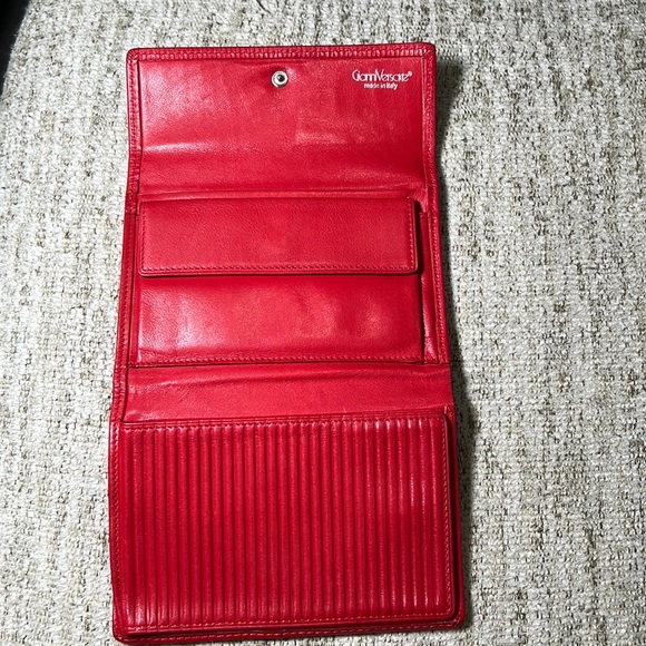 Versace Handbags - Live: Gianni Versace Red Striped Trifold Wallet. 100% authenticity guarantee